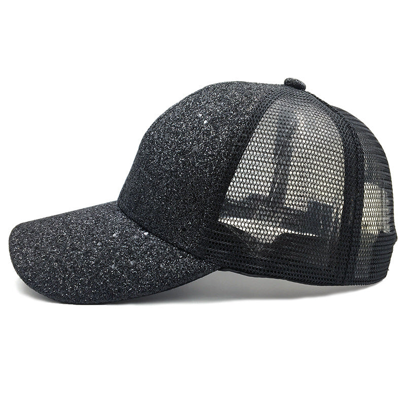 Wholesale Cotton Breathable Sequin Mesh Hat